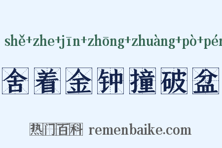舍着金钟撞破盆是什么意思的图片